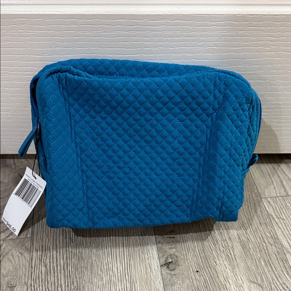 Vera Bradley Iconic Large Cosmetic Bag - Turquoise NWT - Picture 4 of 7